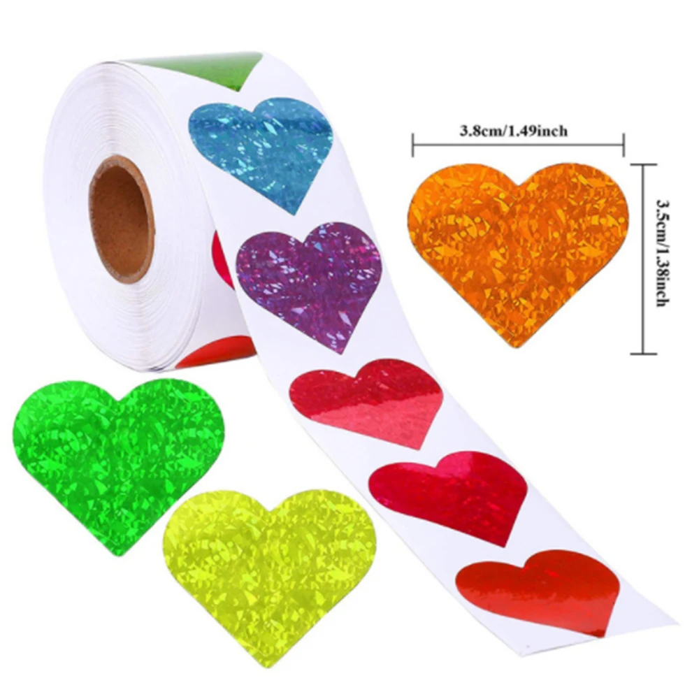 

500pcs Colorful Love Heart Labels Stickers Scrapbooking For Package And wedding Valentines's Day Decoration Stationery Sticker