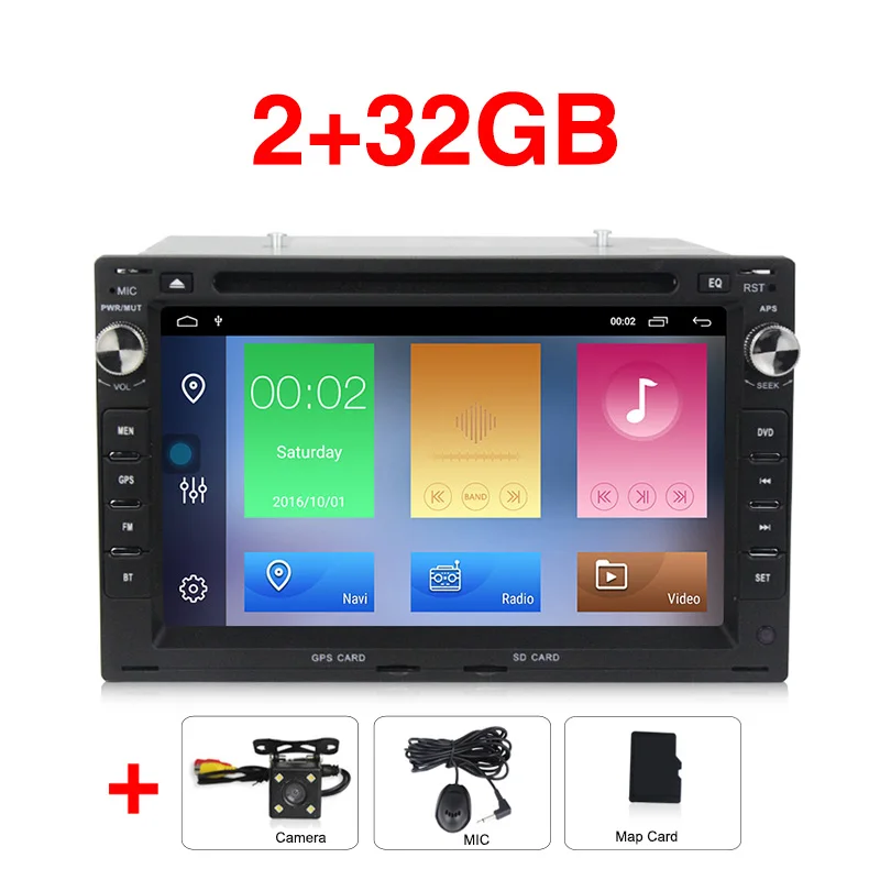 Car dvd camera 2din 2+ 32G Android 9,1 автомобильный dvd-плеер gps навигация для Фольксваген Пассат B5 MK5 Гольф транспортер поло радио FM BT wifi RDS - Цвет: Car dvd camera