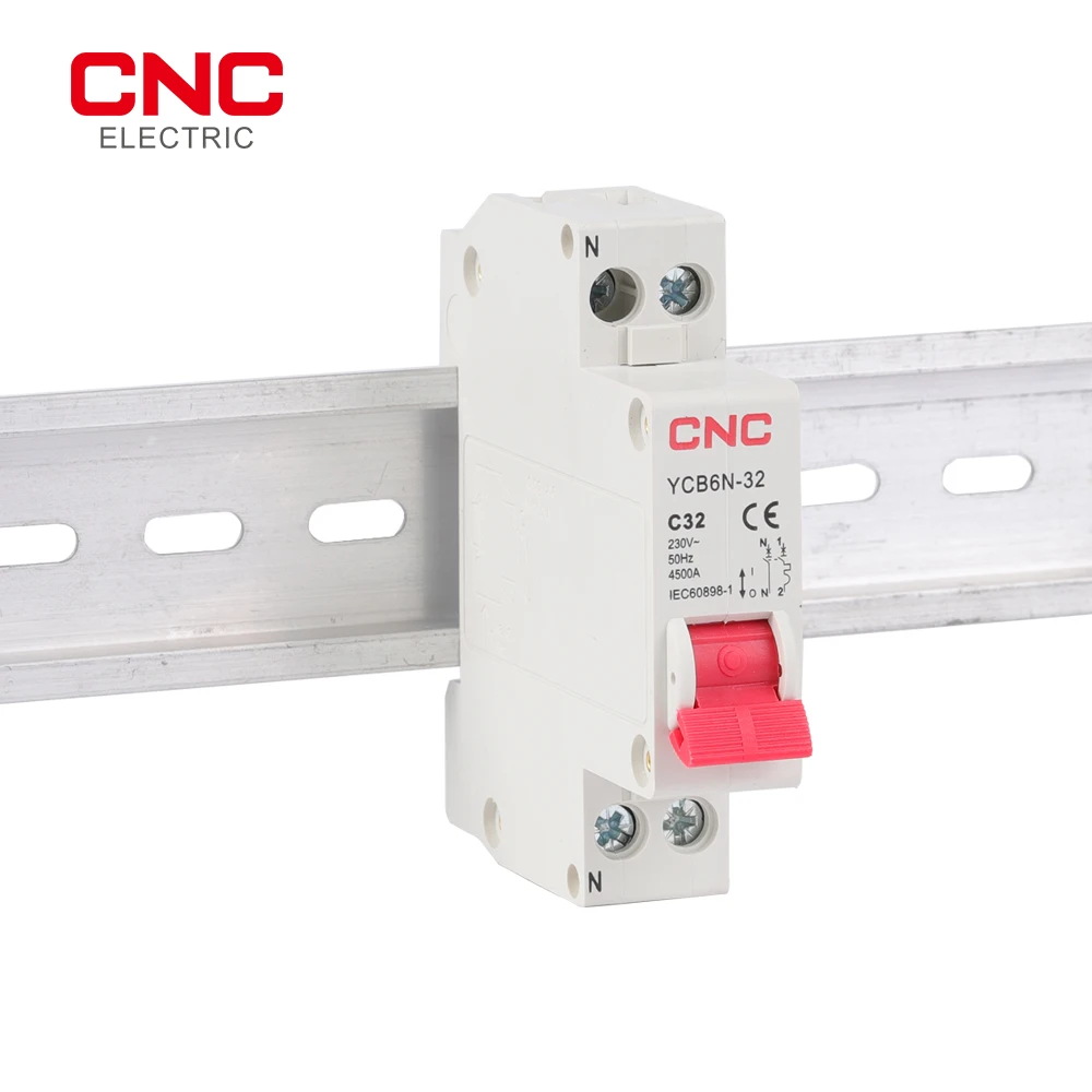 CNC YCB6N-32 миниатюрный автоматический выключатель MCB 6-32A 1P + N фазовый нейтральный