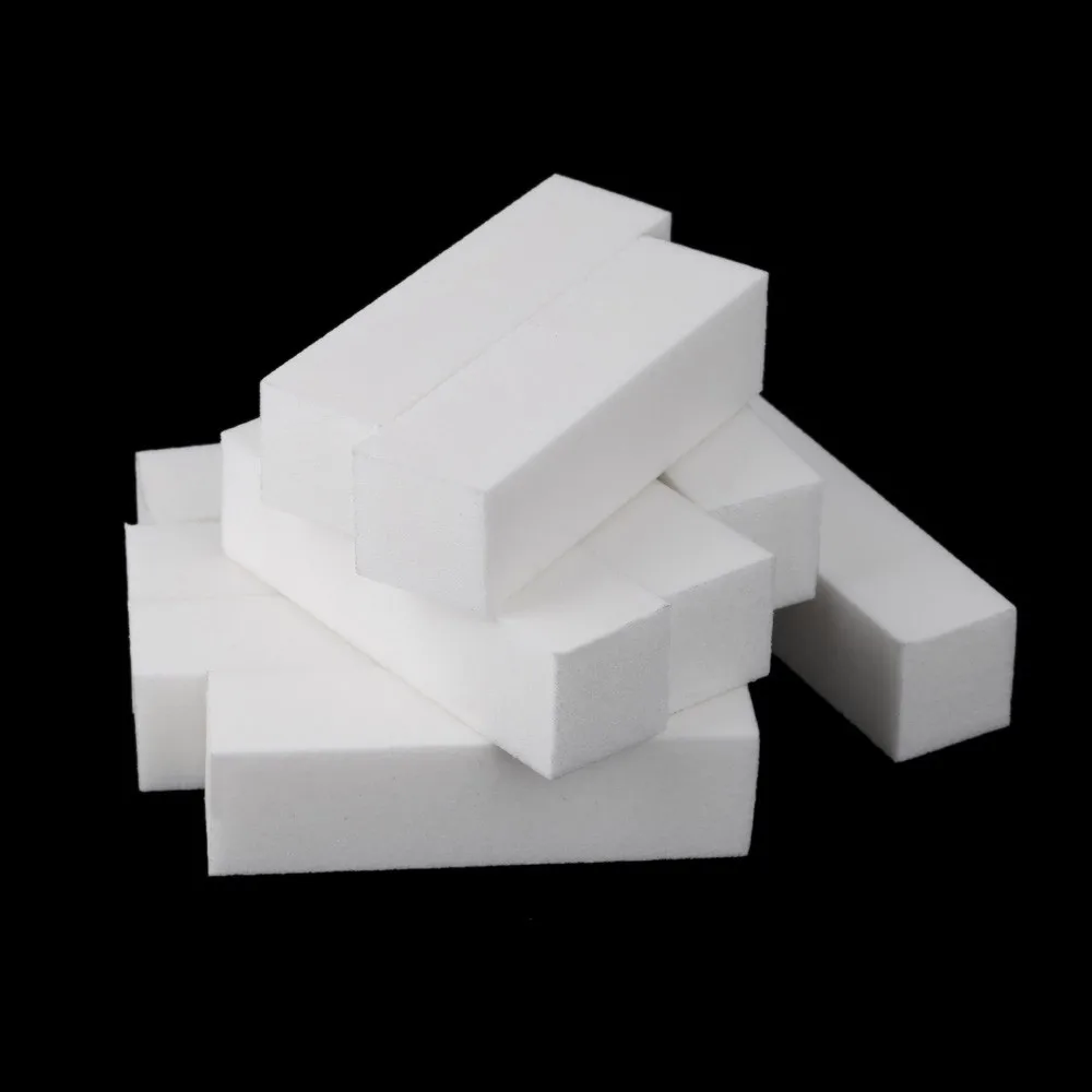 

10Pcs White Buffer Block Acrylic Nail Art Care Tips Sanding Files Tool