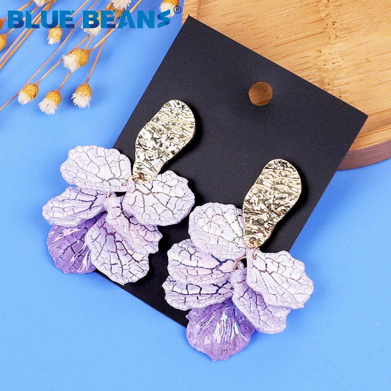 BLUE BEANS Small Flower Earrings Girls Fashion For Women Statement Drop Jewelry Punk Minimalist Earings Cute | Украшения и
