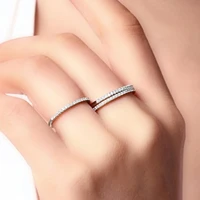 charming jewelry women micro fine inlaid zircon circle ring fastness stainless steel ring accessories