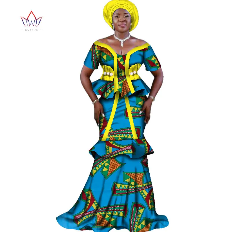 Африканский Традиционный Для женщин юбка Наборы для ухода за кожей 2 шт.