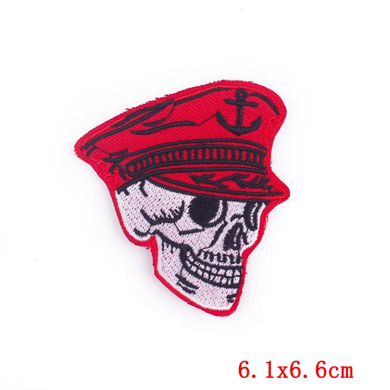 

10Pcs/Set Creative Daisy Punk Skull Patch For Clothing Iron On Embroidered Patches For Clothes Appliques For DIY T-shirt Badges