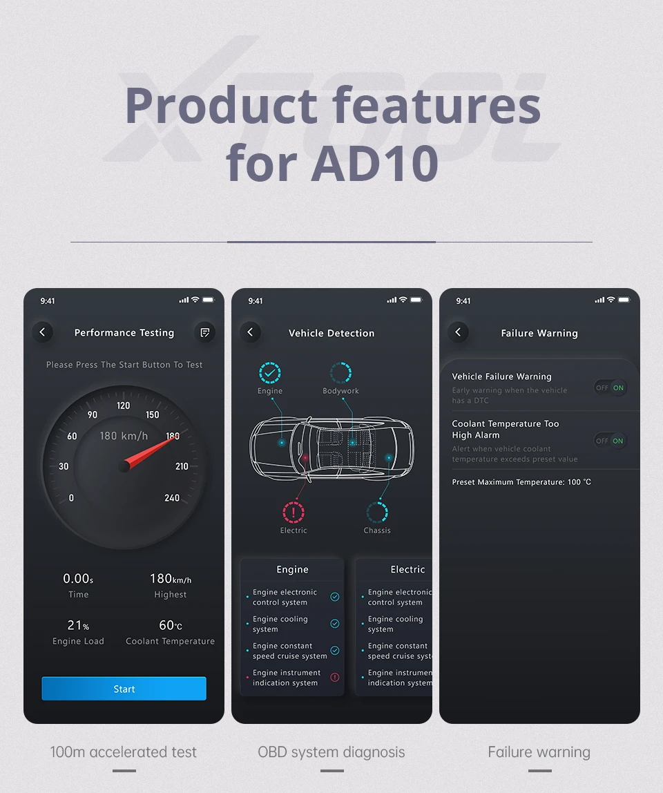 Автомобильный диагностический сканер XTOOL AD10 OBD2 полный OBD 2 система HUD Engine 4 для
