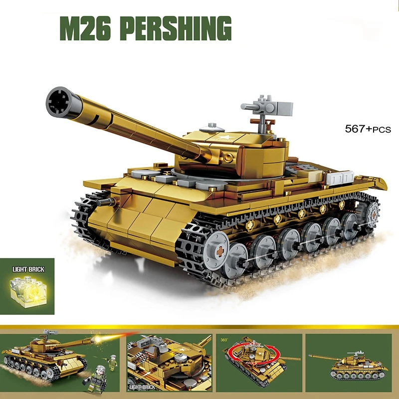 

Mailacker Tank WW2 Weapon Force Building Blocks MOC Military War Army Main Battle Soldier Model Bricks Toys For Children Gifts