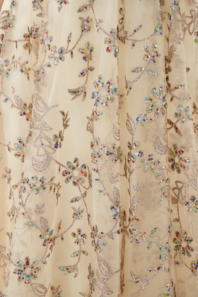 

Champagne Evening Dresses Sequined 2020 V Neck A Line Bling Off Shoulder Strap Long Floor Length Lace Up Prom Gown Party Formal