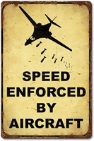 foemxien speed enforced by aircrafttin sign wall retro metal bar pub poster metal 11 87 9in