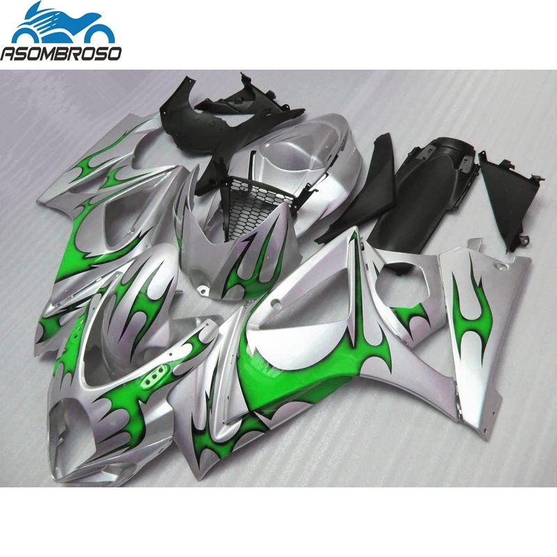 Низкая цена комплект обтекателей для кузова SUZUKI K7 GSXR 1000 2007 2008 белый зеленый