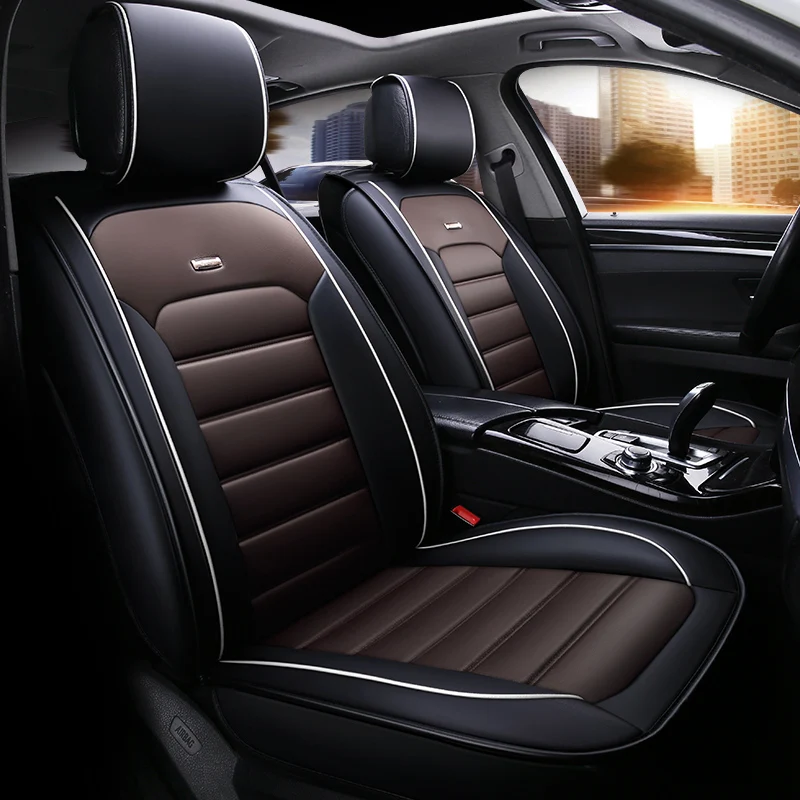 

Fasionable New Version Car Seat Cover 360 Degree All-inclusive Full Leather Sports Four Seasons Five-seater Seat Cover