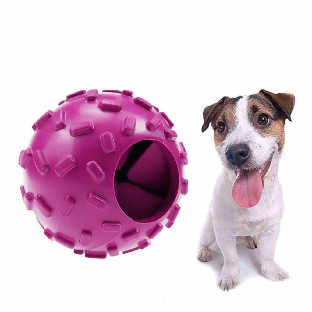 Dog Food Dispenser Ball Pet Chew Toy Bite-Resistant Natural Rubber Clean Teeth Training ball | Дом и сад