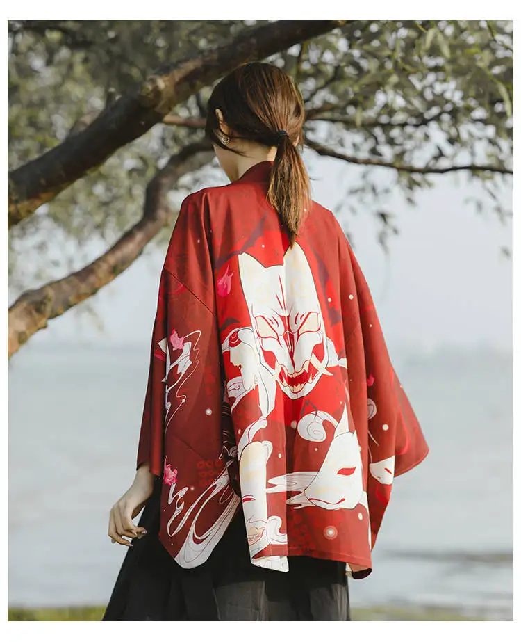 Новое традиционное японское кимоно Yukata Женская Повседневная рубашка с принтом аниме Солнцезащитная одежда кимоно мужской уличный кардиган