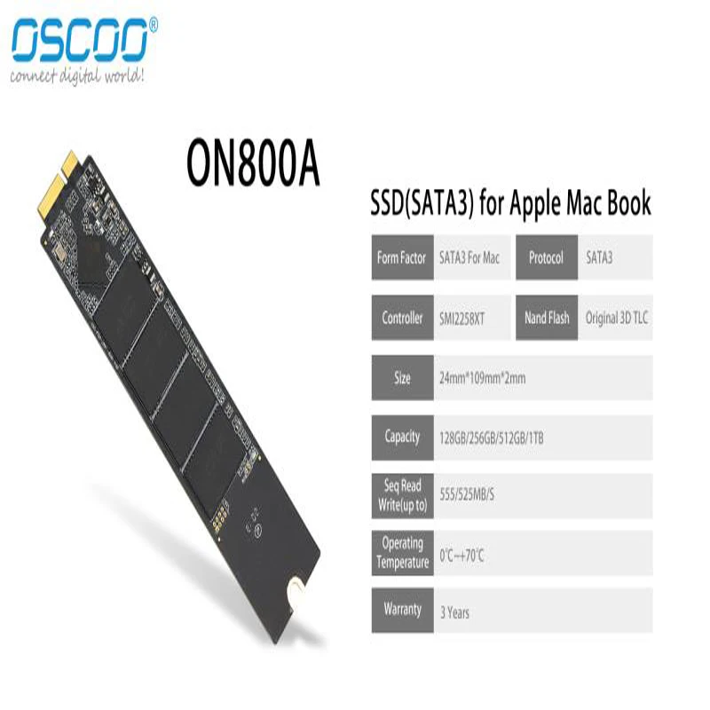 Oscoo SSD SATA3 120 ГБ 240 500 Гб 1 ТБ жесткий диск для Macbook 2010 2011 A1369 A1370 Apple macbook твердотельный