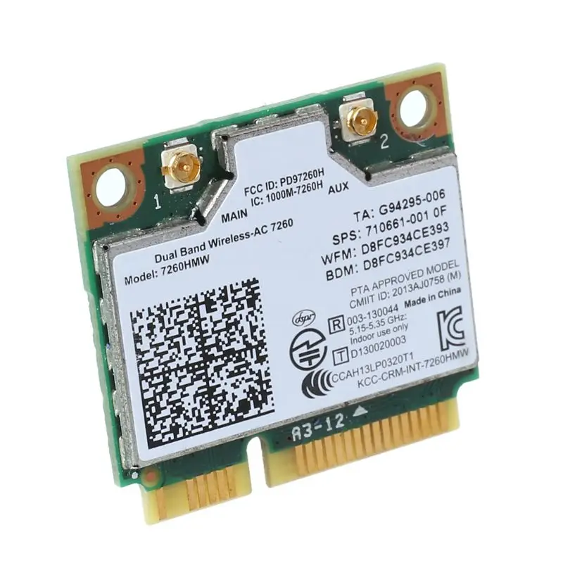 

300Mbps Dual Band Wireless-N 7260 7260HMW AN Half Mini Pci-e Wireless Wifi Bluetooth 4.0 Wlan Card for Intel Notebook Accessorie