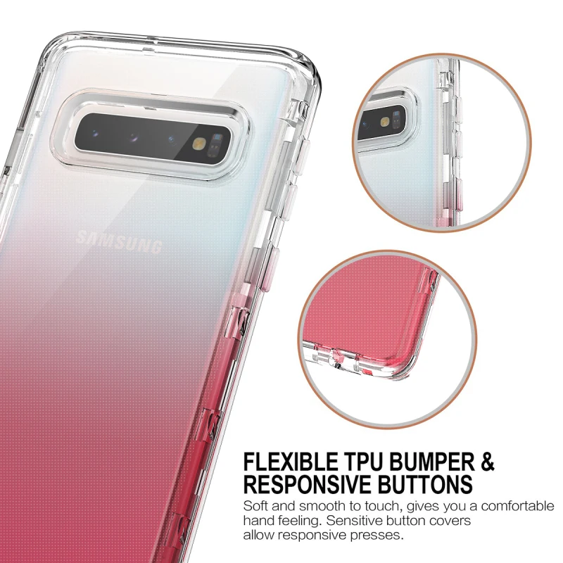 Градиентный чехол для samsung Galaxy S10 plus прозрачный жесткий чехол-бампер из