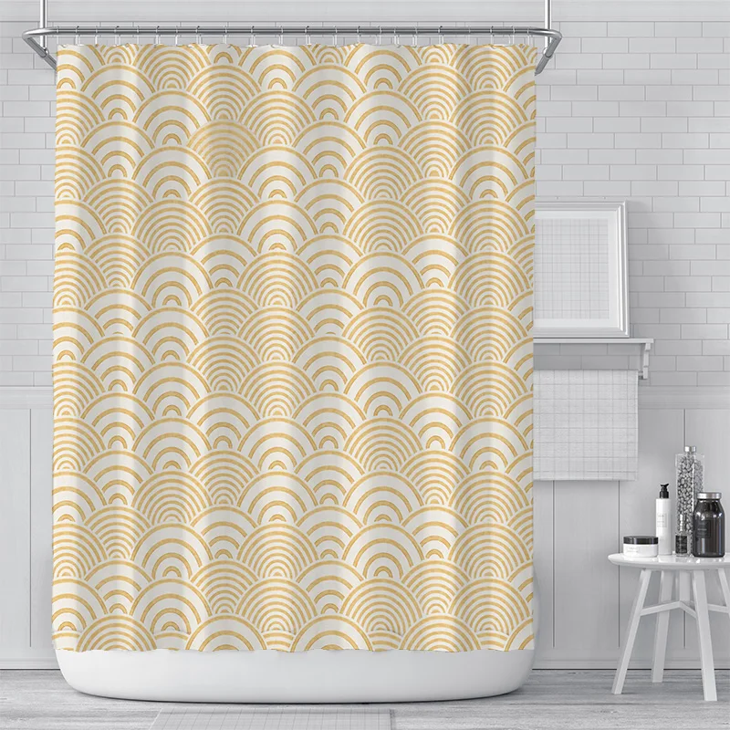 

Fish Scales Shower Curtains Colorful Scales Bathroom Curtains with Hooks Blue Pink Green Waterproof Shower Curtains 180x180cm