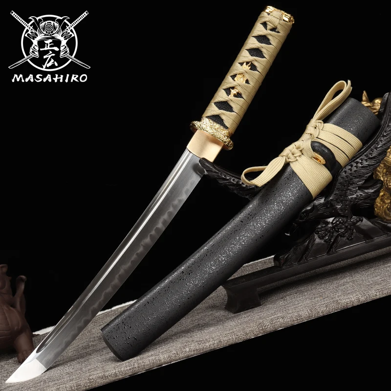 

Japanese Katanas Tanto T10 Steel Clay Tempered Handmade Razor Sharp Real Swords Small Knife Letter Opener Swords