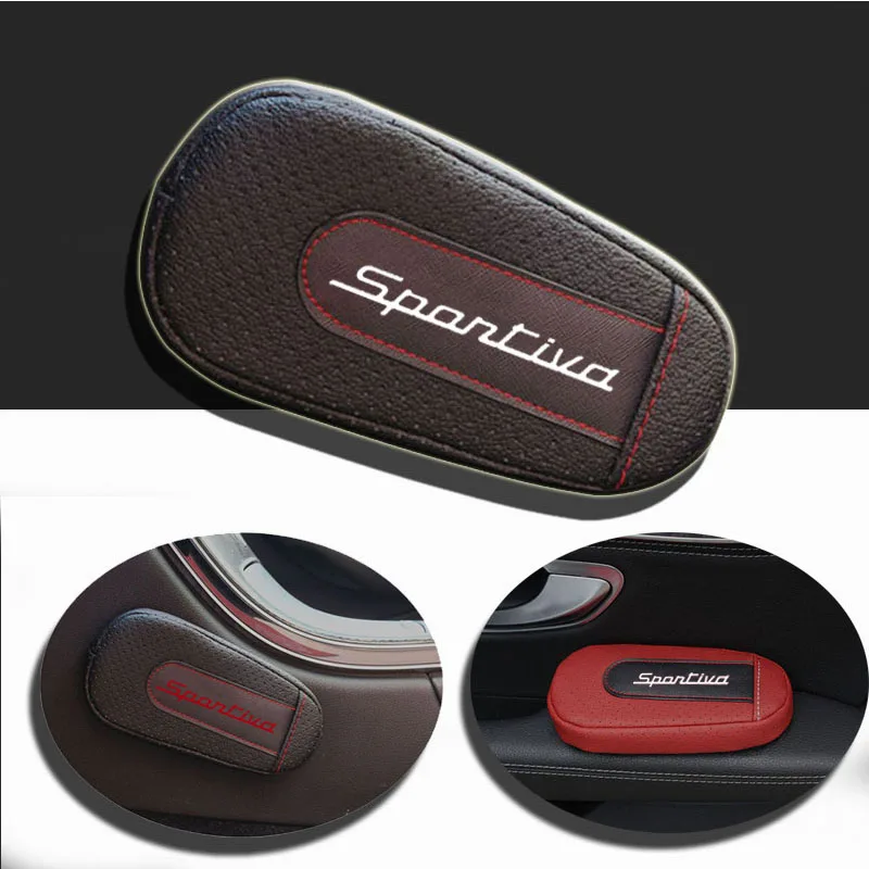 

Car Styling Seat Supports For Alfa Romeo Sportiva Leather Leg Cushion Knee Pad Armrest pad Seat Supports Car Seat Accessories