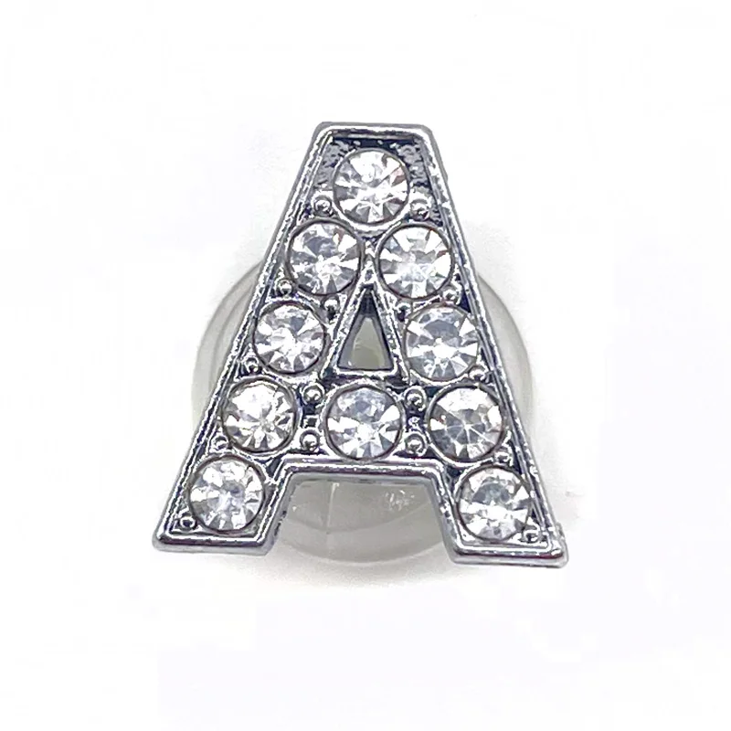 New 1pcs Crystal Metal shoe Charms letter Jewelry Croc shoe Accessories Clog Shoe Buckle Decoration for women’s Croc jibz gift