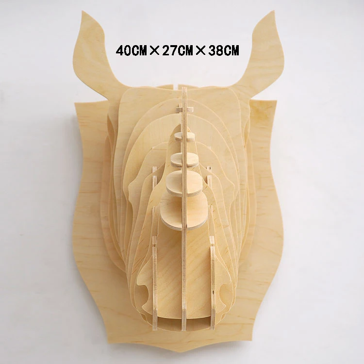 3D пазл деревянная креативная голова носорогов настенная Подарочная поделка