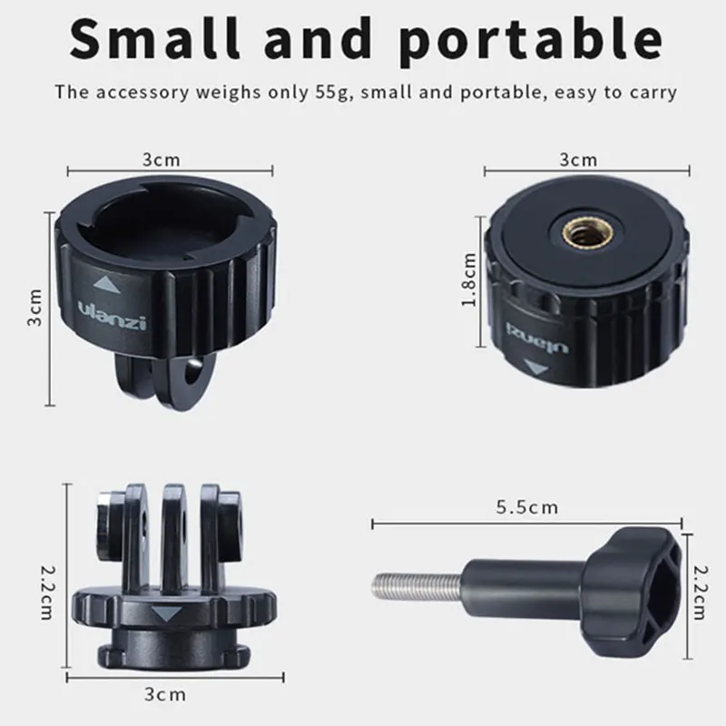 Магнитный быстросъемный адаптер Ulanzi для установки на камеру Gopro 8 Max 7/1/4 легко