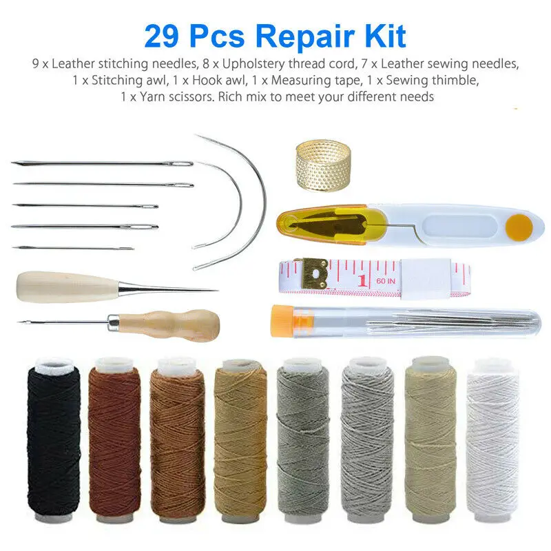 

BMBY-Leather Working Tools Repair Kit Sewing Craft Supplies Stitching Making