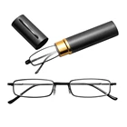Очки для чтения унисекс с чехлом в форме ручки, портативные пресбиопические очки, очки с пружинными петлями, Уход За Зрением + 1,00  + 4,00, 1 комплект