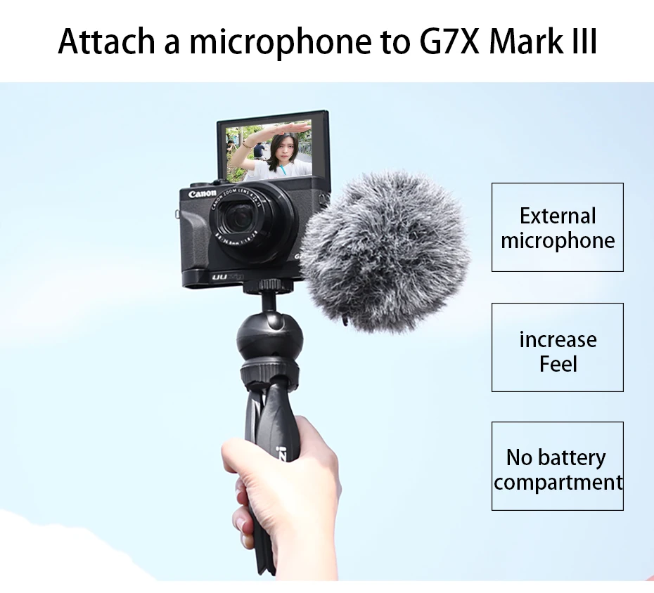 UUrig R016 микрофон L Пластина для Canon G7X Mark III удобный алюминиевый L кронштейн с холодным башмаком для микрофона светодиодный свет