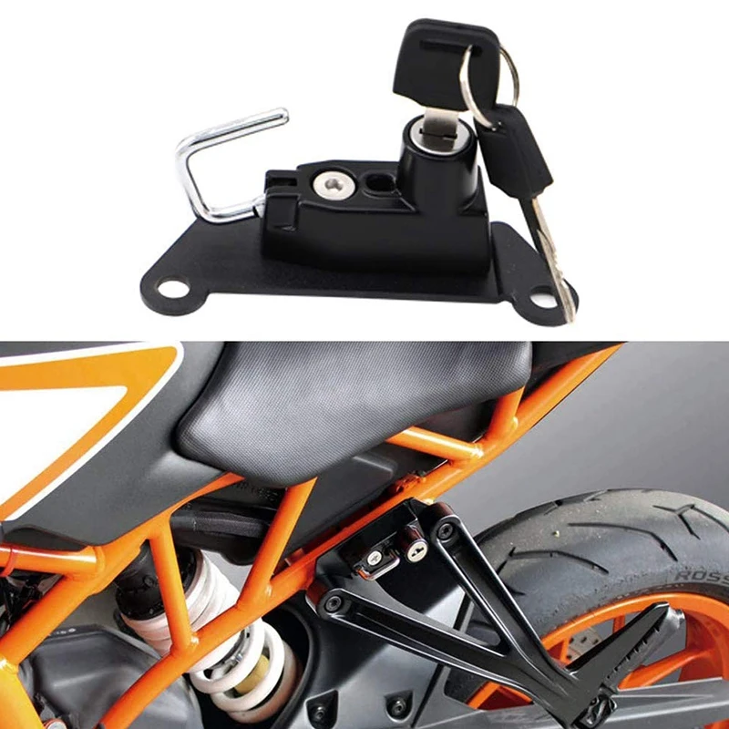 

Motorcycle Helmet Lock Anti-Theft for KTM RC125/RC390 2014-Up RC250 2015-Up - Black