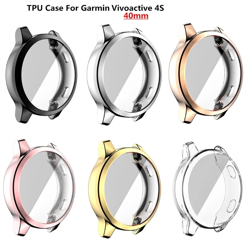 

Чехол совместим с Garmin Vivoactive 4S 40 мм из термопластика однотонный Экран протектор все вокруг чехол полностью Защитная крышка