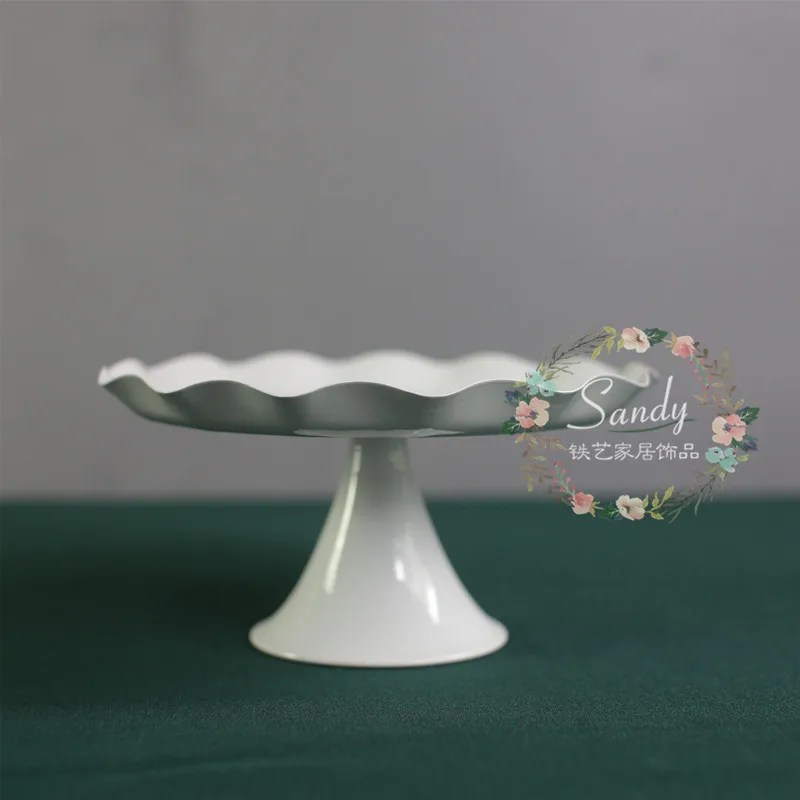 S M L белые металлические подставки для торта с высокими ножками 5/6/8 дюймов тарелки