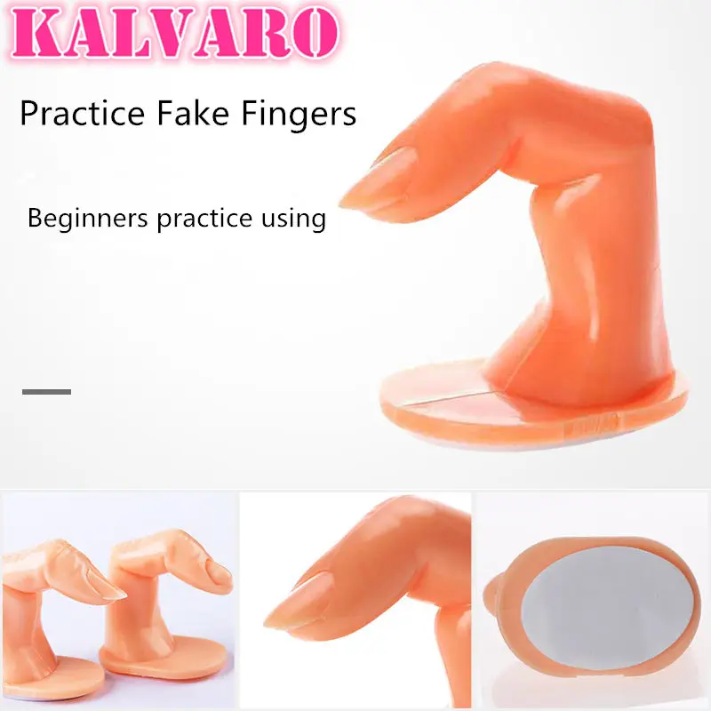 Kalvaro 1pcs Useful Plastic Fake Fingers Model Nail Art Training Practice Display False Nails Tips Glue Acrylic Tool |