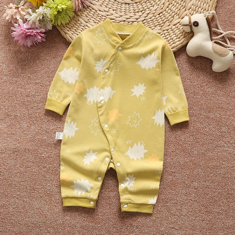 Newborn 0-12M Baby Girl Clothes Boy Romper Infant Toddler Floral Print New Autumn Long Sleeve Kids Jumpsuit | Мать и ребенок