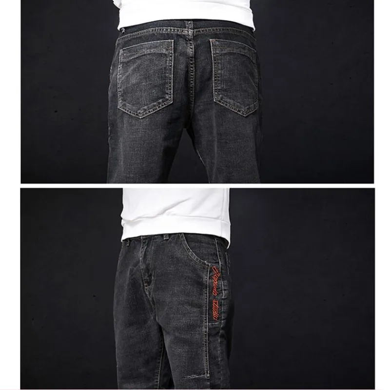 

2021 Jeans Men Hip-hop style Fashion Casual Harem Jogger Trousers Men Multiple Pocket Denim Jean Pants Men Plus Size 38 40 42