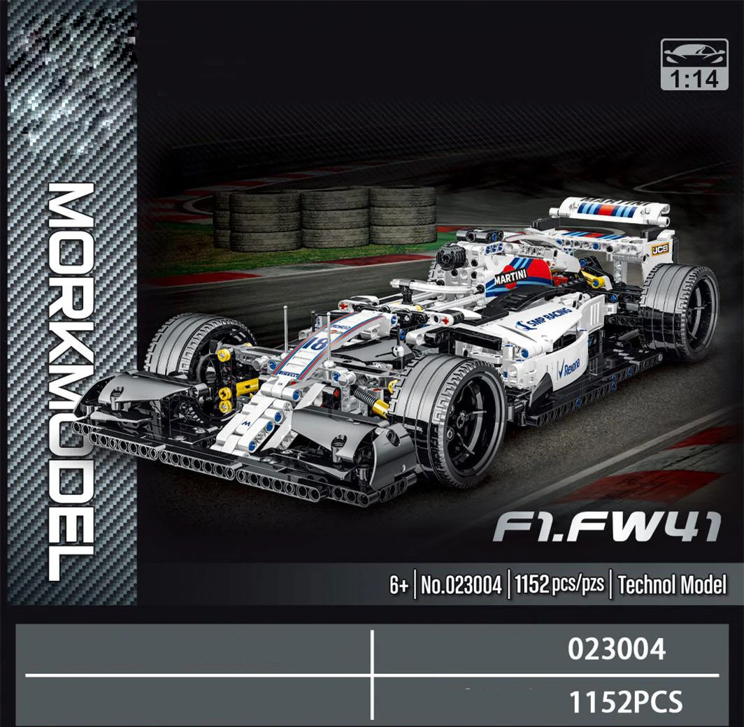 

023004 F1 Sports Car Building Blocks 1152pcs Car Simulation 1:14 Model F1 Alternate Bricks Toys For Children Boys Gift
