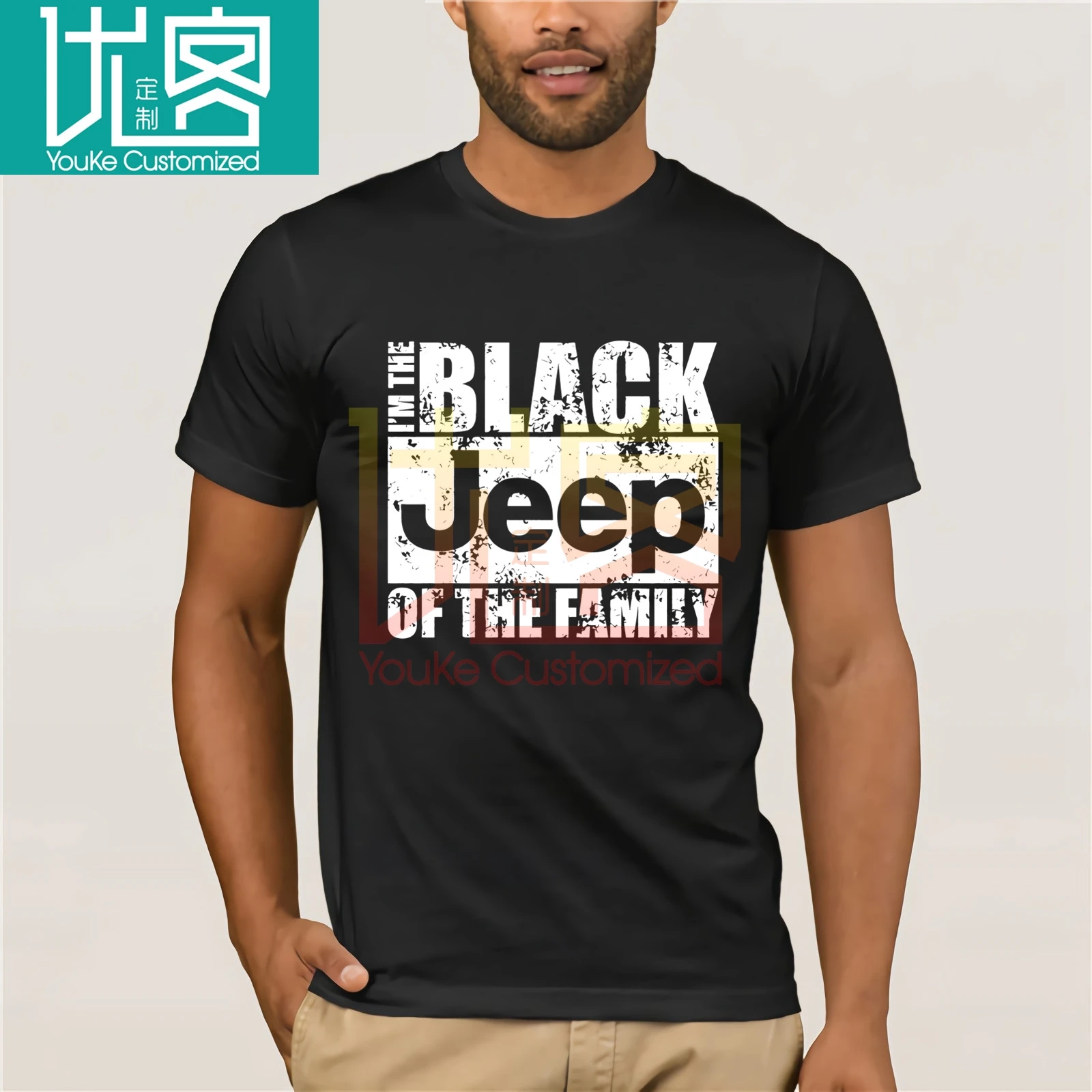Мужские и женские футболки с коротким рукавом Jeep of The Family I'm Black повседневные
