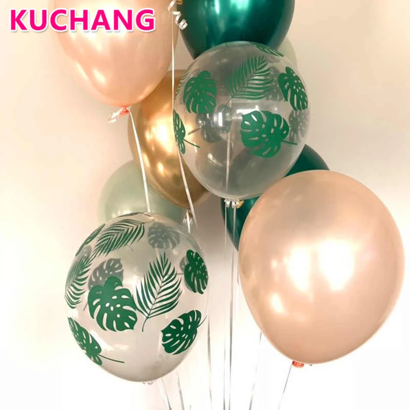 Воздушные шары из латекса в виде пальмового листа Зеленый воздушный шар Конфетти