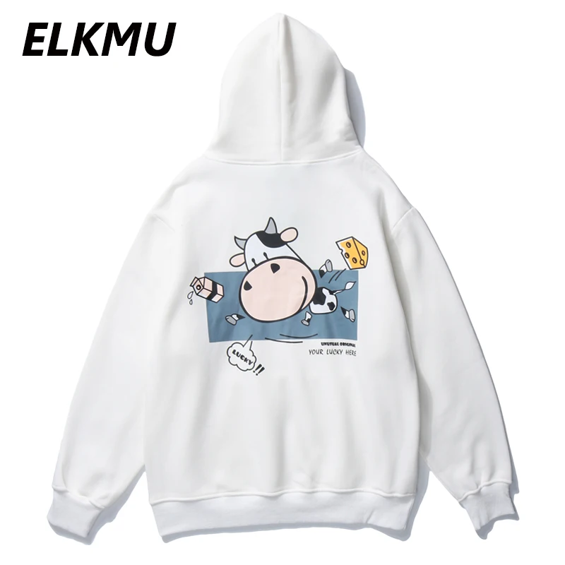 ELKMU 2020 осенние толстовки большого размера Мужская Уличная одежда Harajuku Свитшот