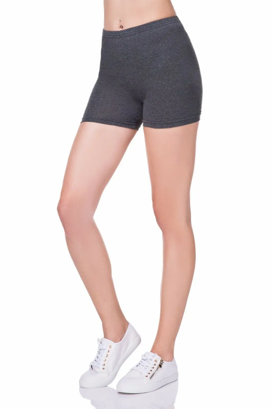 

Women Lady Shorts 4 Colors Solid Color High Waist Running Strecthy Workout Fitness Active Wicking Tummy Control Shorts