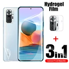 Гидрогелевая пленка 3 в 1 для переднего и заднего экрана телефона Xiaomi Redmi Note 10 Pro Max, Защитная пленка для объектива камеры Readmi Note 10T 10S 10