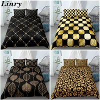 black and golden 3d geometric bedding set comforter set with pillowcase luxury bedding queen king size home textile dropshipping