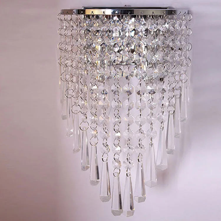

European Style Gold Crystal Wall Lamp Modern Simple Bedroom Living Room Bedside Aisle Porch Wall Light
