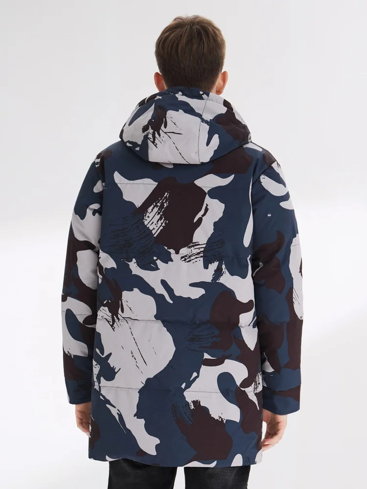 Пуховик BOSIDENG мужская новая куртка средней длины с капюшоном модная зимняя