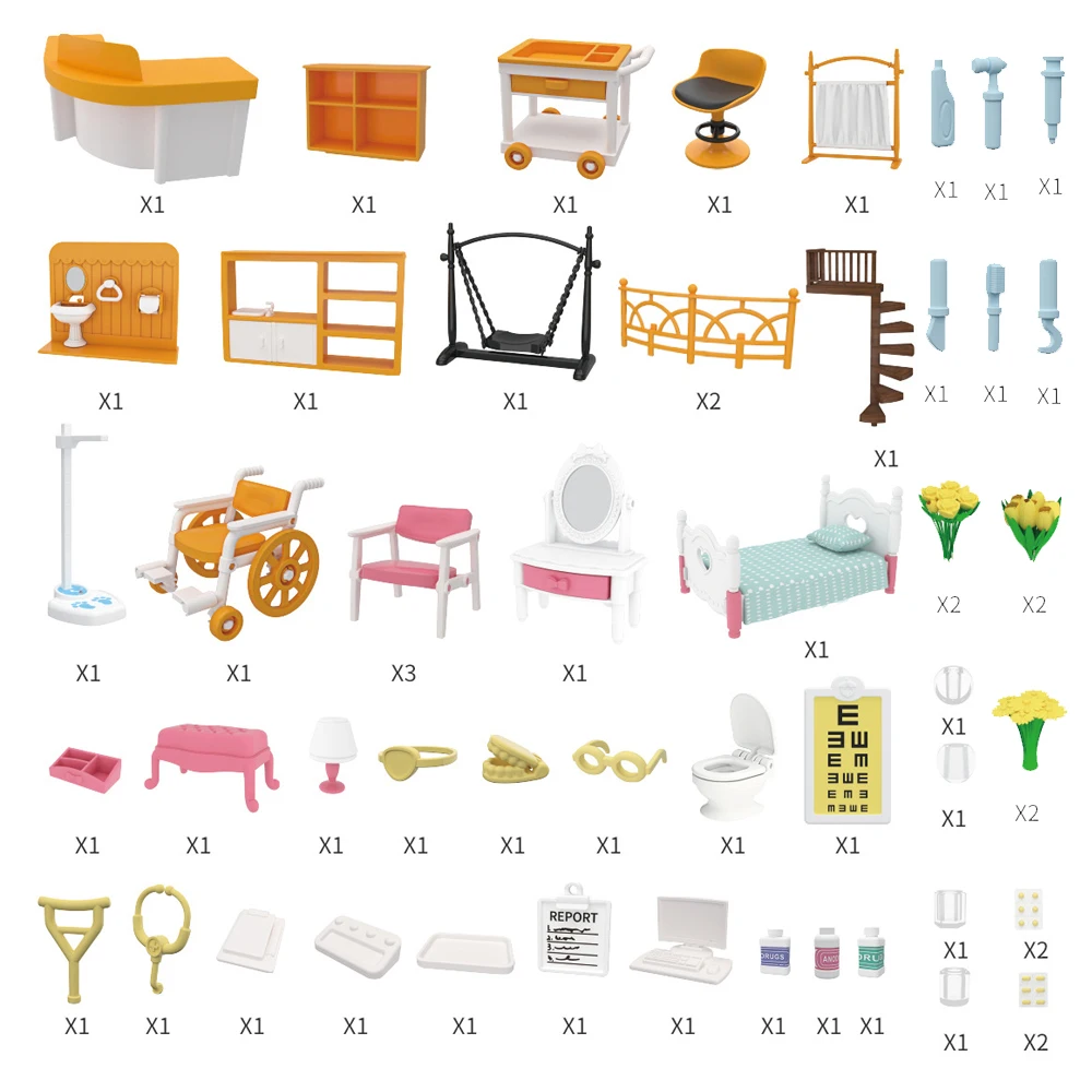 Декорации для больницы автобуса леса семьи кукольный домик сделай сам