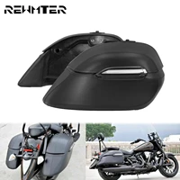 motorcycle universal classic hard bags saddlebags heavy duty mounting luggage case for harley sportster xl dyna touring softail