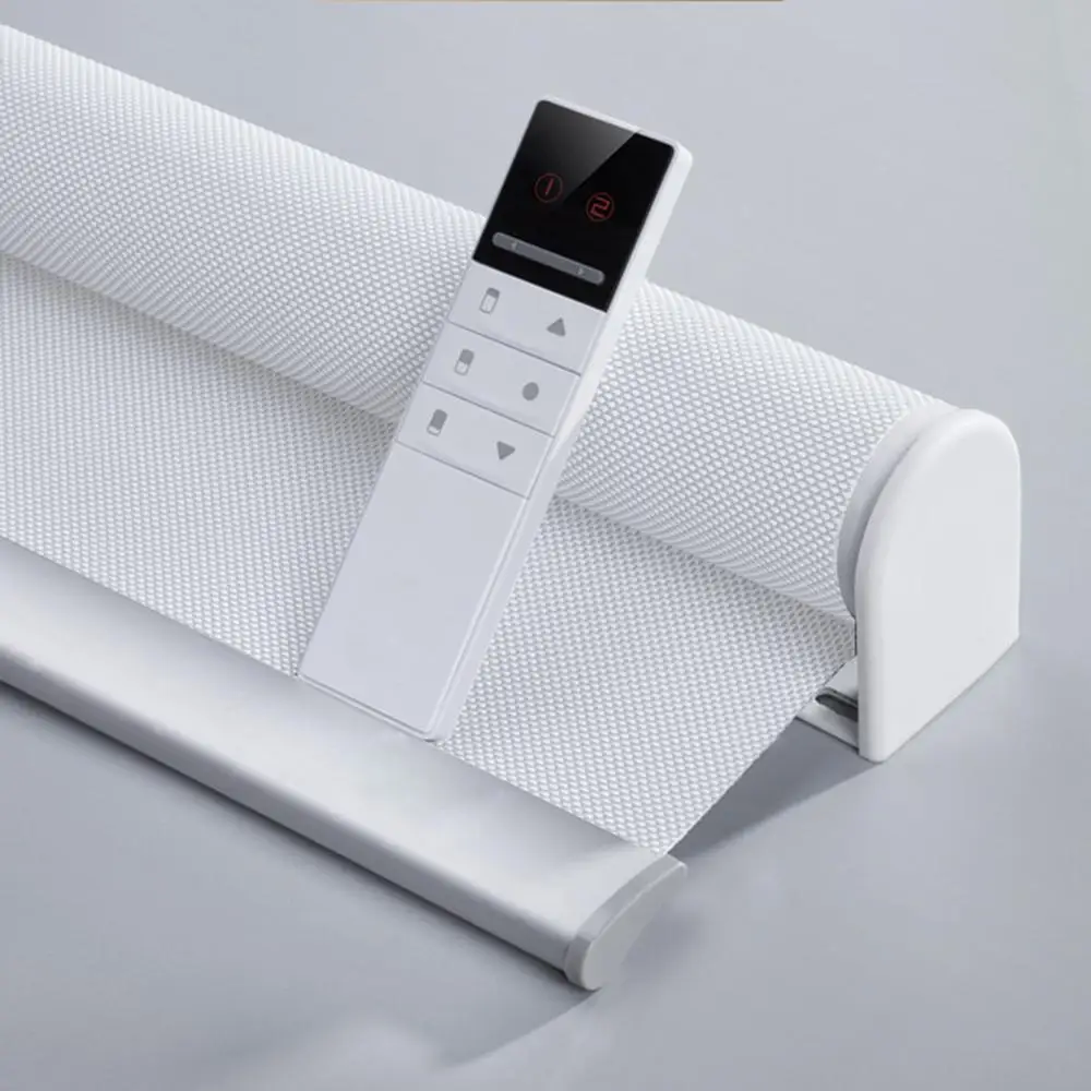 

Electric Roller Blind with Remote Control Classic Waterproof Perspective Fabric Google Home Alexa Compatible via Broadlink