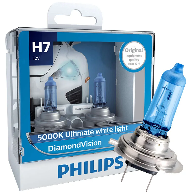 Philips H7 12V 55W PX26d Diamond Vision супер белый светильник 5000K галогенные лампы автоматический