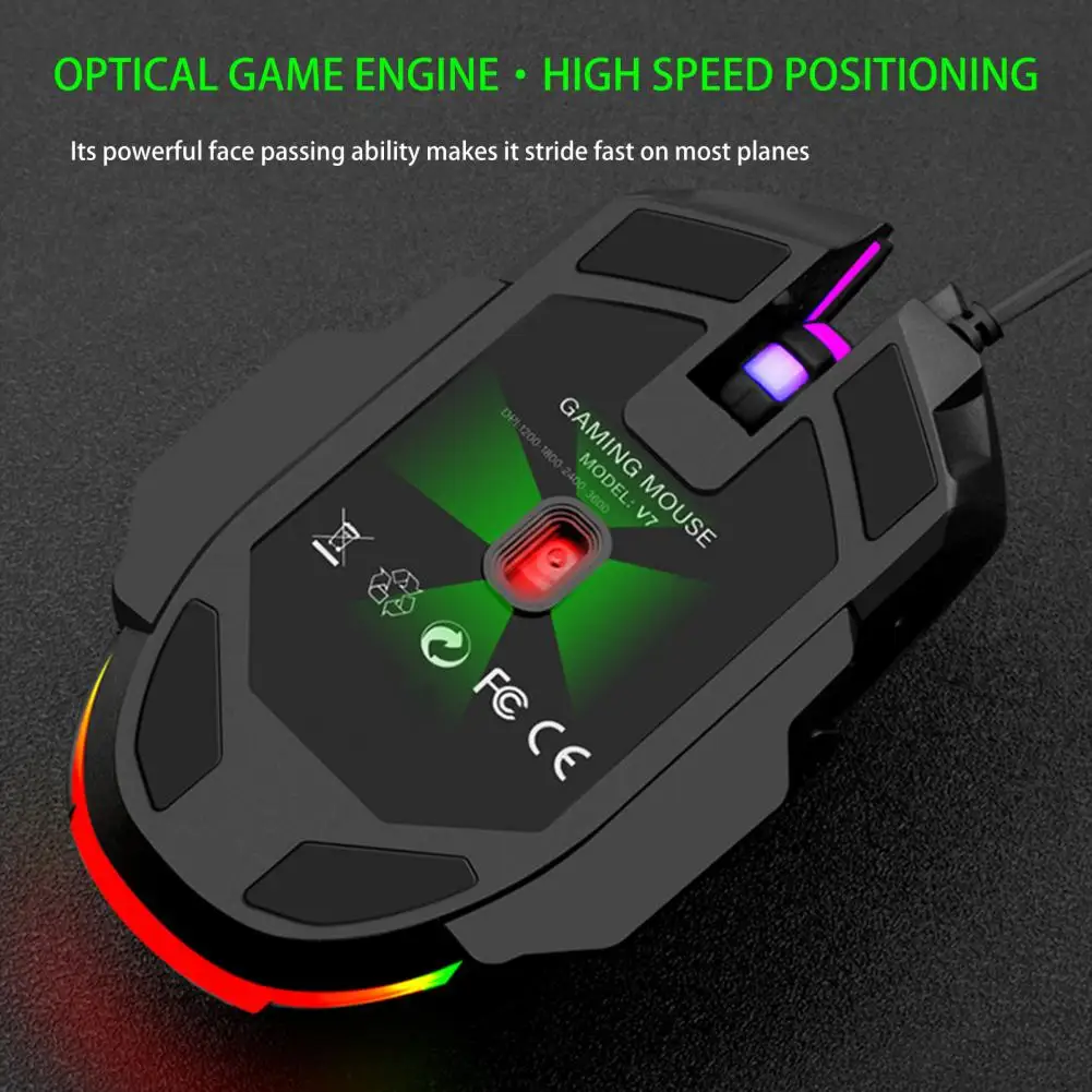 

Gaming Mouse Wired Mute Mouse Gamer Mice 6Button Luminous USB Computer Mouse for Computer PC Laptop Gaming