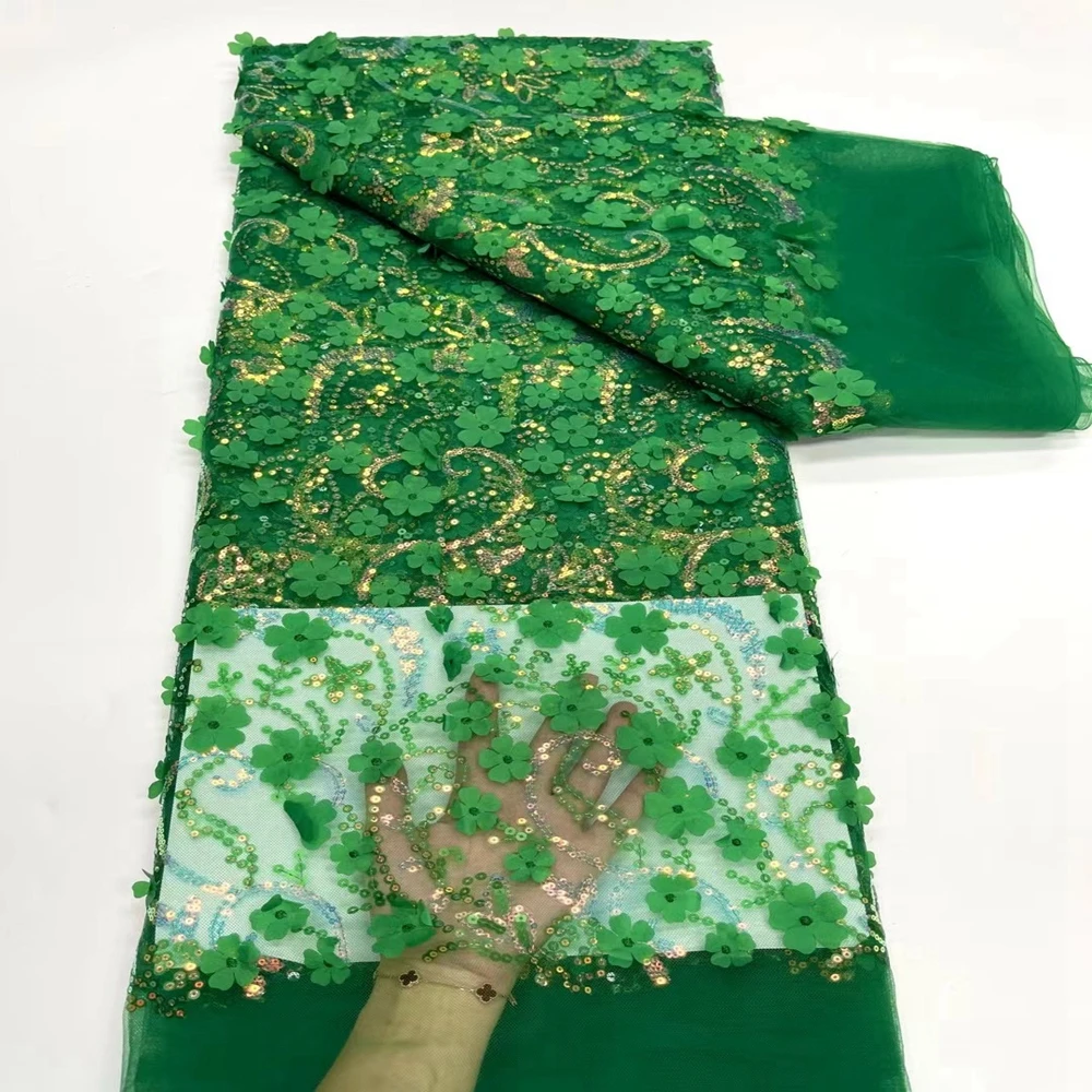 

JNP Net Lace 3D Dubai Lace Fabric For Wedding Dresses Polyester Embroidered Lace Diy Decorative Cloth