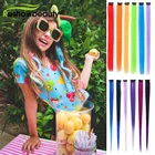 Заколки для наращивания, Синтетические длинные прямые заколки для наращивания, 20 дюймов, прямые шиньоны Омбречистый цвет